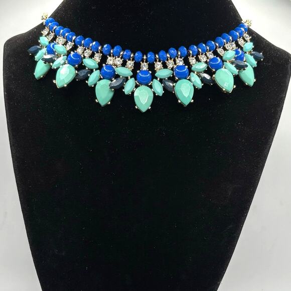 Turquoise Crystal Statement Necklace - Picture 1 of 3